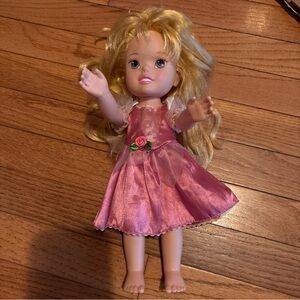 Pink Dress Doll with Blonde Hair Disney vintage